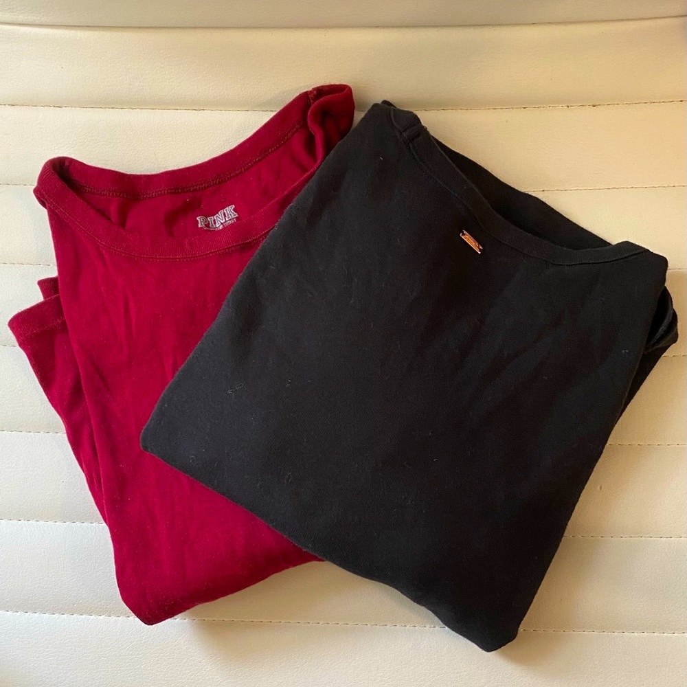 Pink long sleeve crop tops